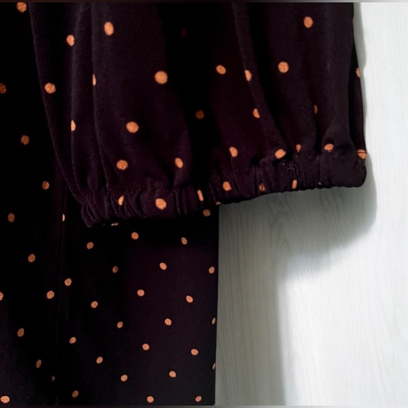 Nordstrom Rack Women's Top. Black W/ Rust Polka Dots. 3/4 Sleeves. Size 1X - Picture 8 of 9